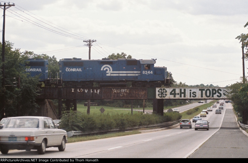 In an undated image, CR 8244 leads WJOH across Route 202